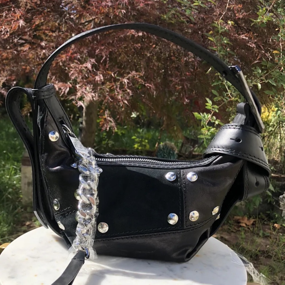 Zadig & Voltaire Le Cecilia patchwork stud Italian leather crossbody bag New